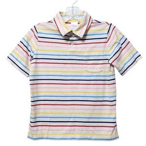 HANNA ANDERSSON Rainbow Striped Polo Short Sleeve Shirt 8
